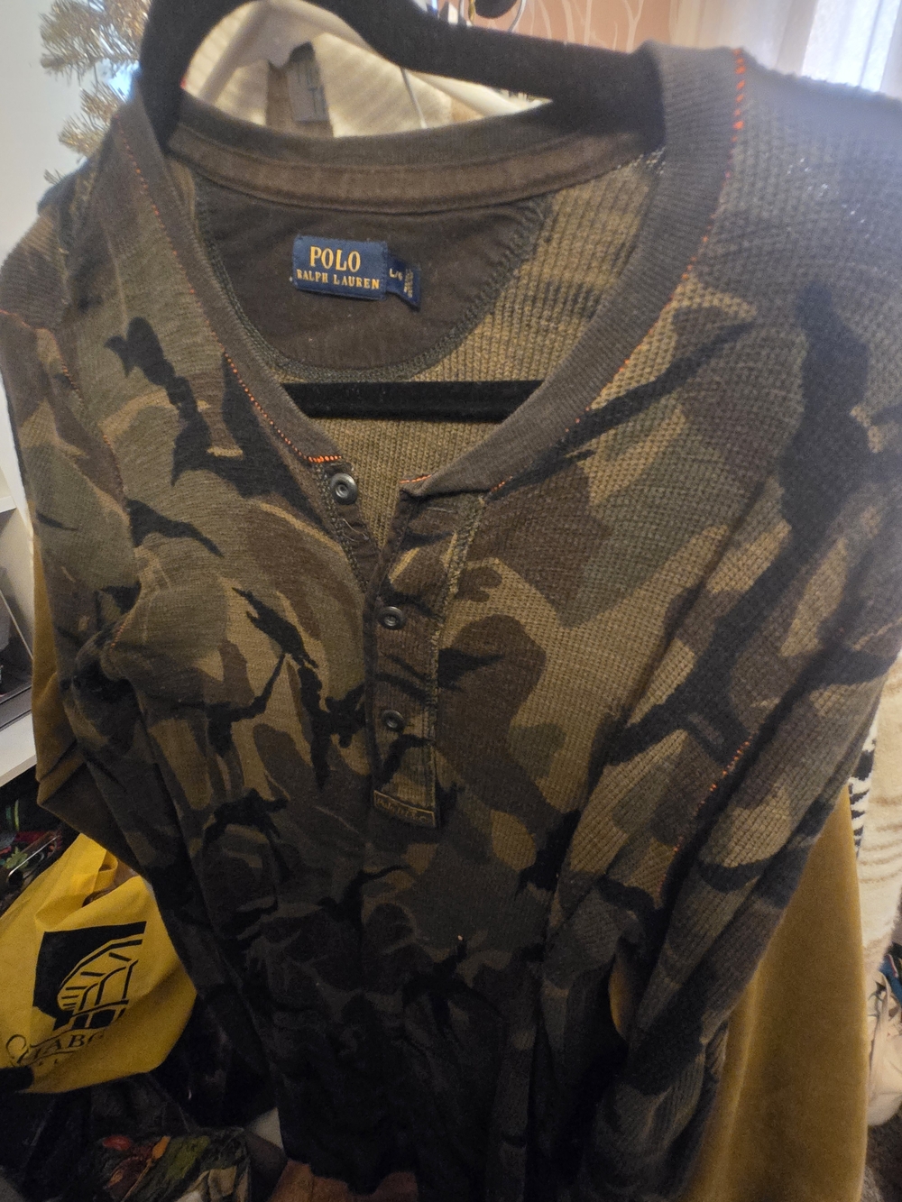 Polo by Ralph Lauren Brown Henley Thermal Shirt